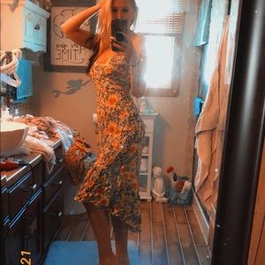 Floral high low dress. Medium
